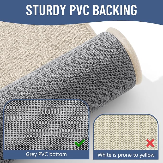 Smiry Memory Foam Bath Mat 47x24, Extra Soft Absorbent Bathroom Rugs | Beige Quick Dry, Machine Washable Bath Mats for Bathroom, Shower, Tub and Home Decor Accessories