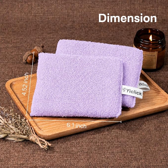 Exfoliating Body Scrubber (2 Pack), Body Scrubber Exfoliator, Exfoliating Sponge for Shower Bath, Shower Loofah Luffa Lufa with Handle for Men Women, Dead Skin Exfoliator for Body Scrub