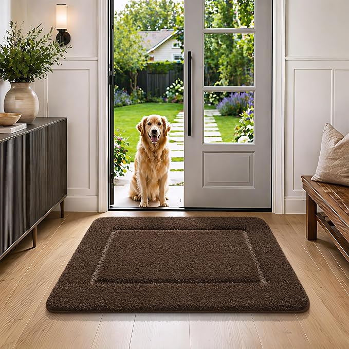 LOCHAS Bathroom Rug Set, Bath Rugs Sets 3 Piece Non Slip, Light Brown | Washable Absorbent Microfiber Bath Mat Set, Soft Cozy Bathroom Mat for Shower Sink Toilet