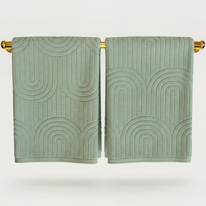 Decorative Hand Towels Set of 2 - Soft Boho Cotton for Bathroom or Kitchen | Absorbent, Lightweight and Quick Drying - Perfect to Elevate Any Bath Decoration at Home